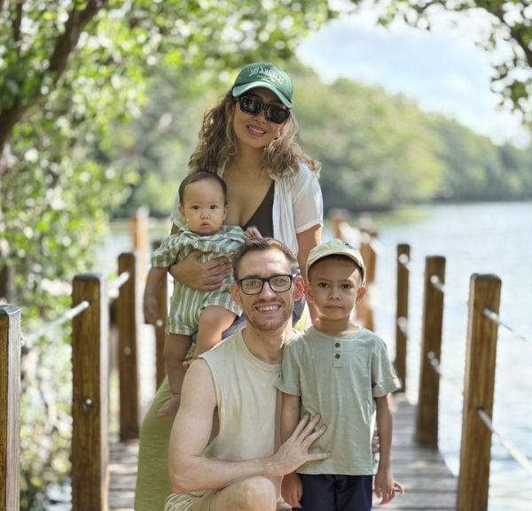 Joe, Mike, Jacob, and Riley at the Lugutan Mangrove Park, Boracay.